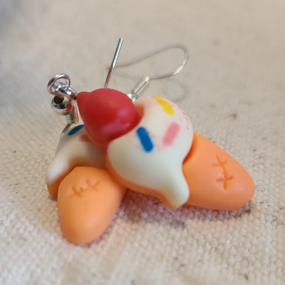 Handcrafted Ice Cream‎ Cone Dangle Earrings NEW Ladies/Girls Summer Outdoors